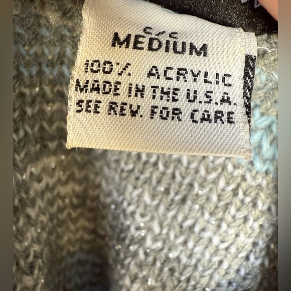 vintage 90’s snowflake pastel sweater mock neck Croquet Club tight knit ribbed - Picture 10 of 10